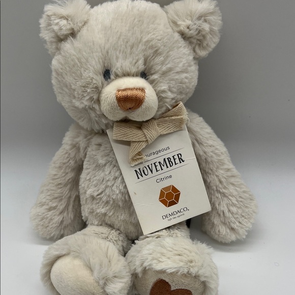 Demdaco Cream and Tan November Bear Plush - Picture 2 of 7